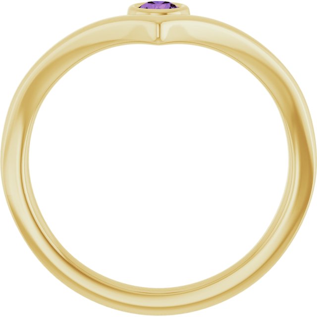 Bezel-Set Solitaire V Ring