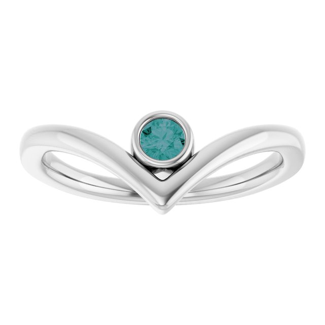 Bezel-Set Solitaire V Ring