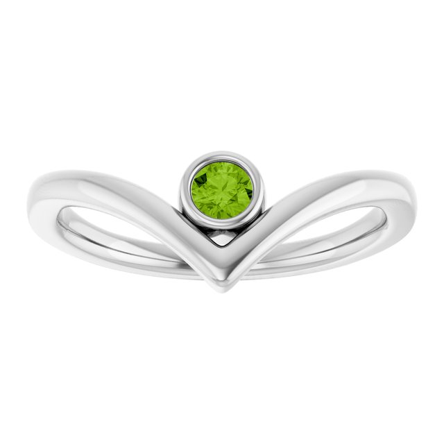 Bezel-Set Solitaire V Ring