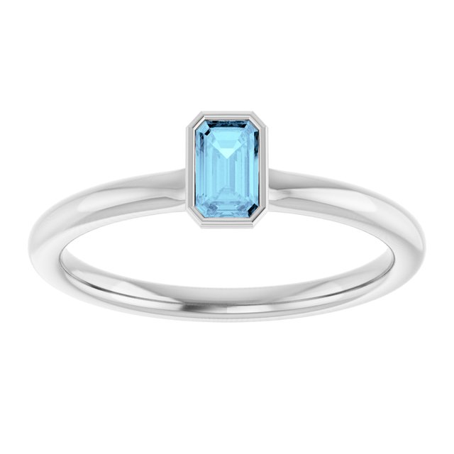 Family Stackable Bezel-Set Ring