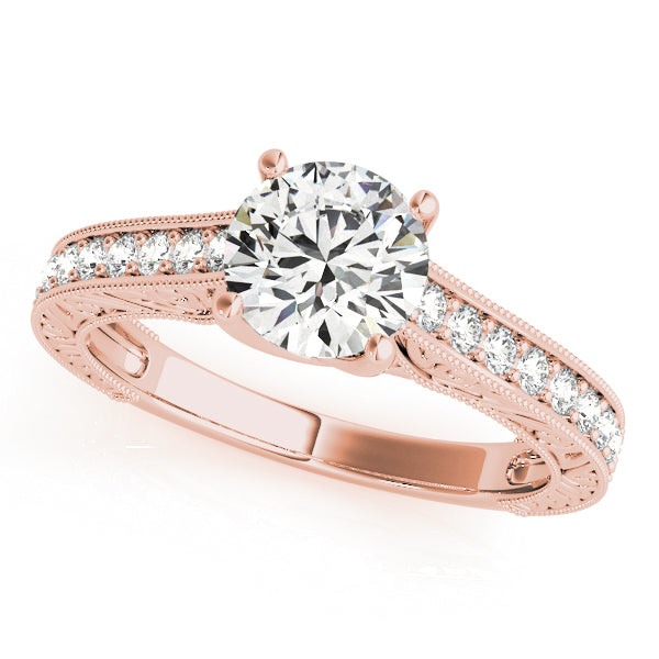 Single Row Diamond Engagement Ring