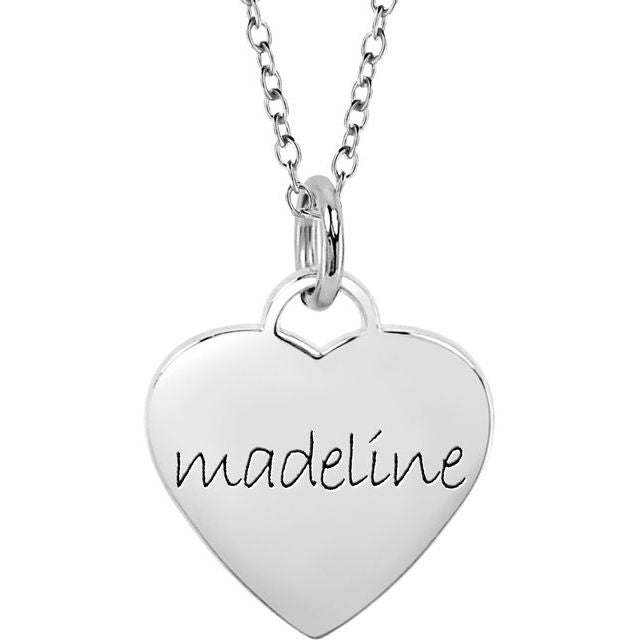 Posh Mommy? Engravable Small Heart Pendant