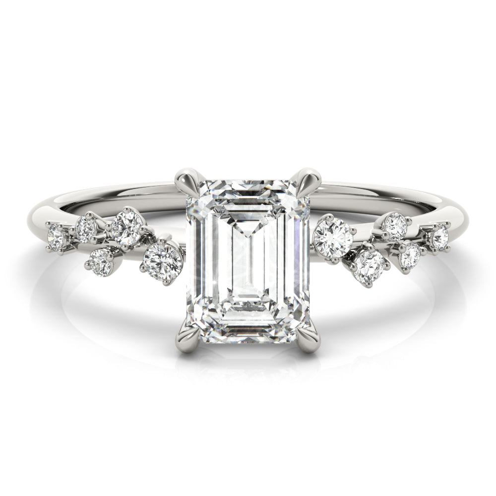 Single Row Diamond Engagement Ring