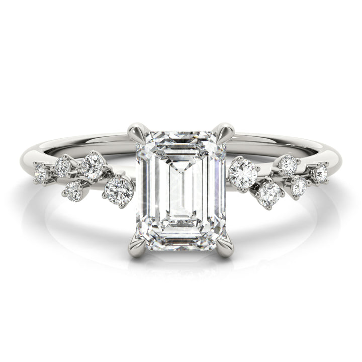 Single Row Diamond Engagement Ring