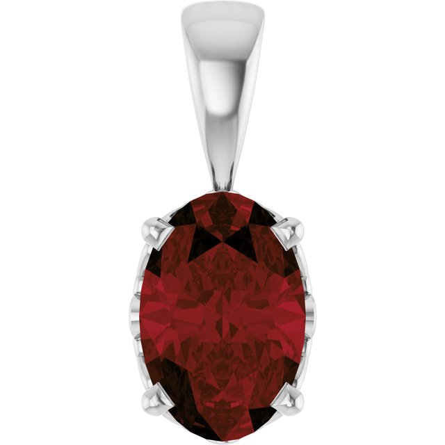 Oval 4-Prong Solitaire Pendant