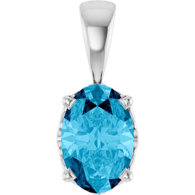 Oval 4-Prong Solitaire Pendant