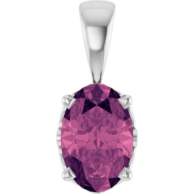 Oval 4-Prong Solitaire Pendant