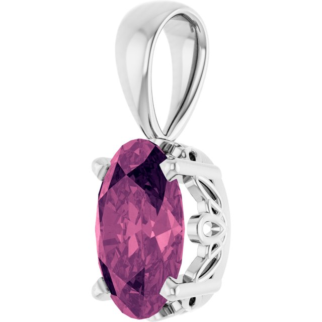 Oval 4-Prong Solitaire Pendant