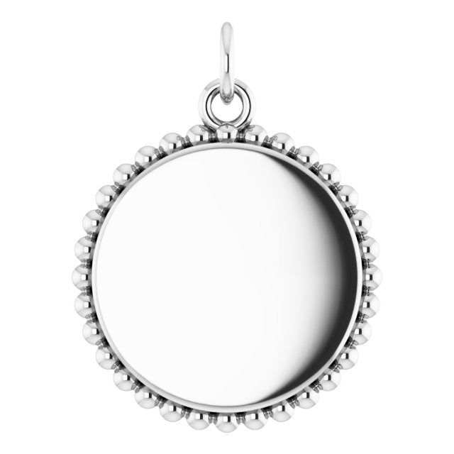 Engravable Beaded Disc Necklace or Pendant