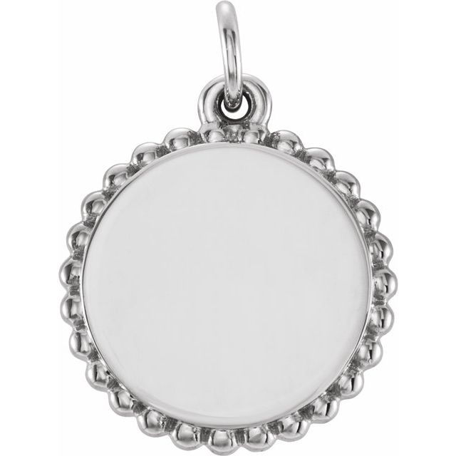 Engravable Beaded Disc Necklace or Pendant