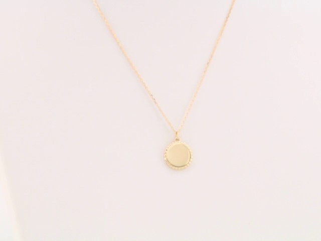 Engravable Beaded Disc Necklace or Pendant