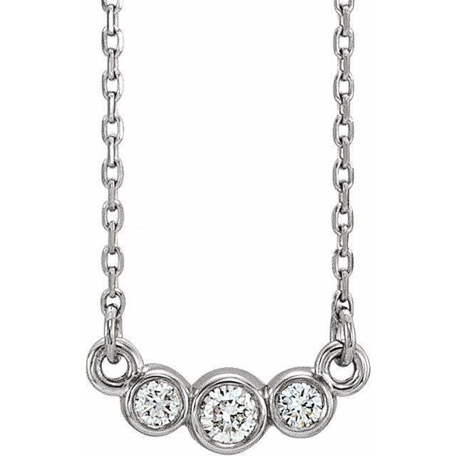 Three-Stone Bezel-Set Necklace or Center