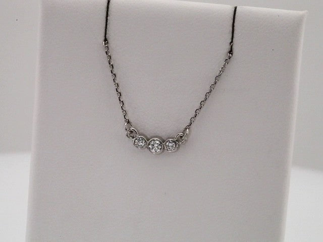 Three-Stone Bezel-Set Necklace or Center