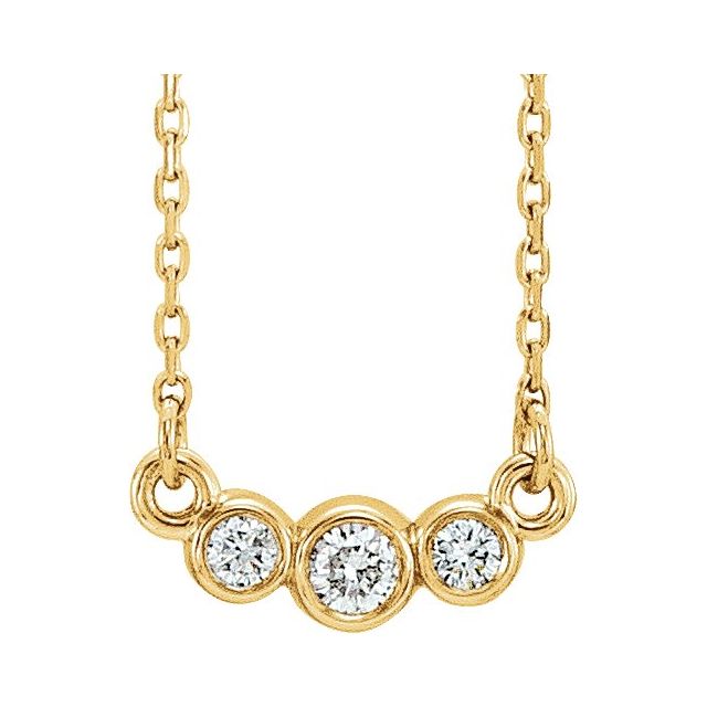 Three-Stone Bezel-Set Necklace or Center