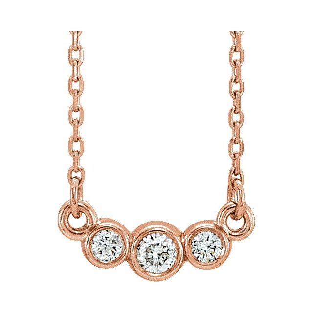 Three-Stone Bezel-Set Necklace or Center