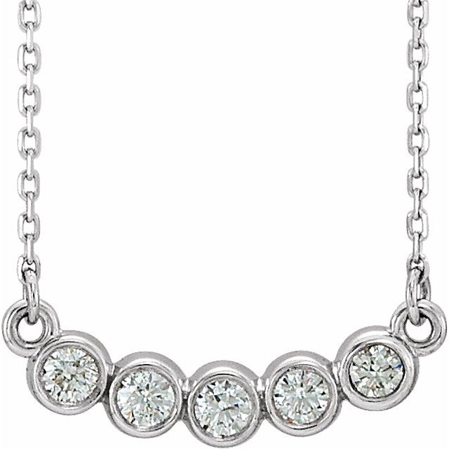 Five-Stone Bezel-Set Necklace or Center