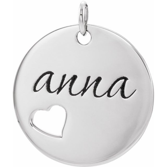 Engravable Pierced Heart Necklace or Pendant