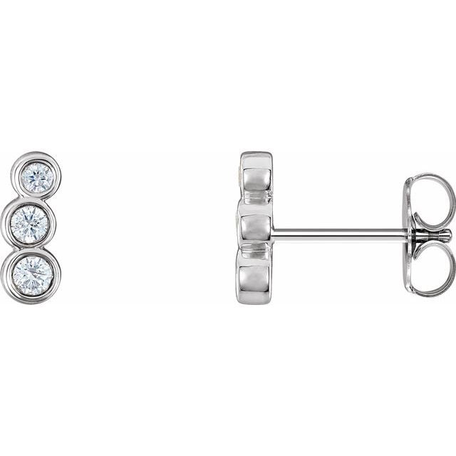 Petite Three-Stone Ear Climbers