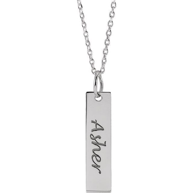 Engravable Bar Necklace or Pendant