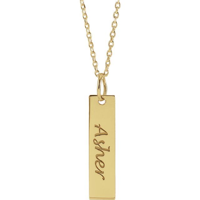 Engravable Bar Necklace or Pendant