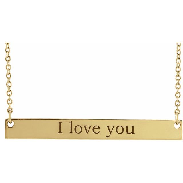 Engravable Bar Necklace