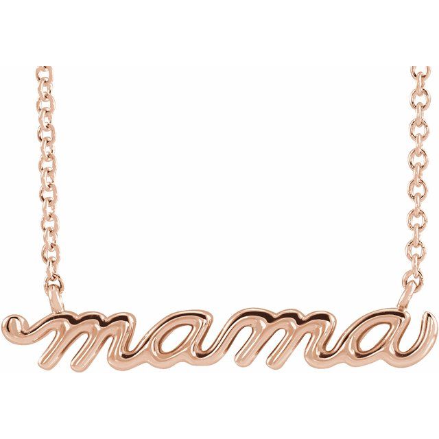 Petite Mama Script Necklace or Center