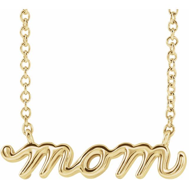 Petite Mom Script Necklace or Center