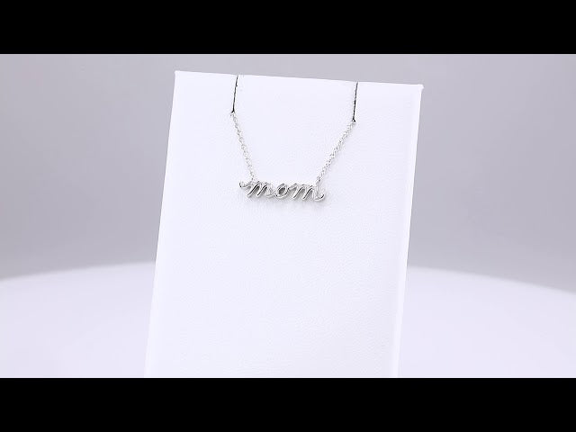 Petite Mom Script Necklace or Center