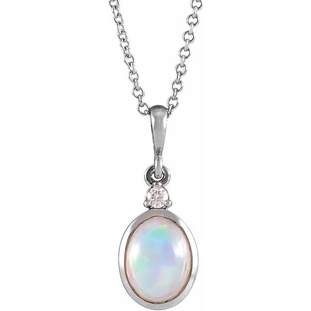 Cabochon Bezel-Set Necklace or Pendant