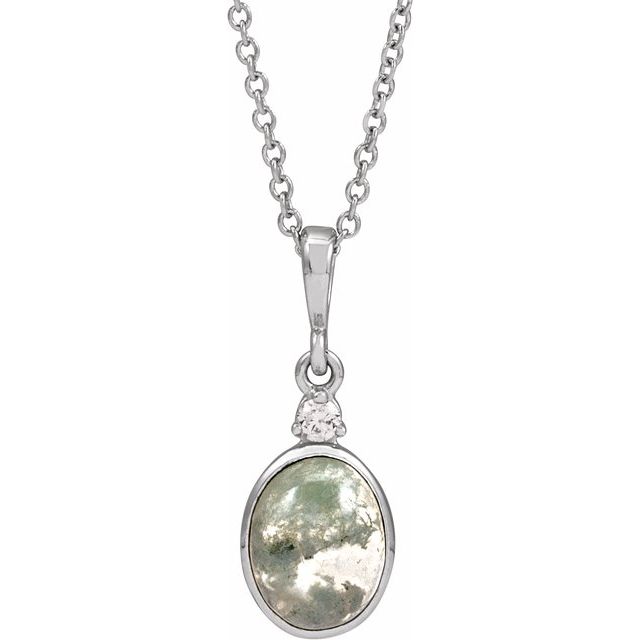 Cabochon Bezel-Set Necklace or Pendant