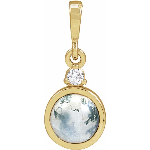 Cabochon Bezel-Set Necklace or Pendant