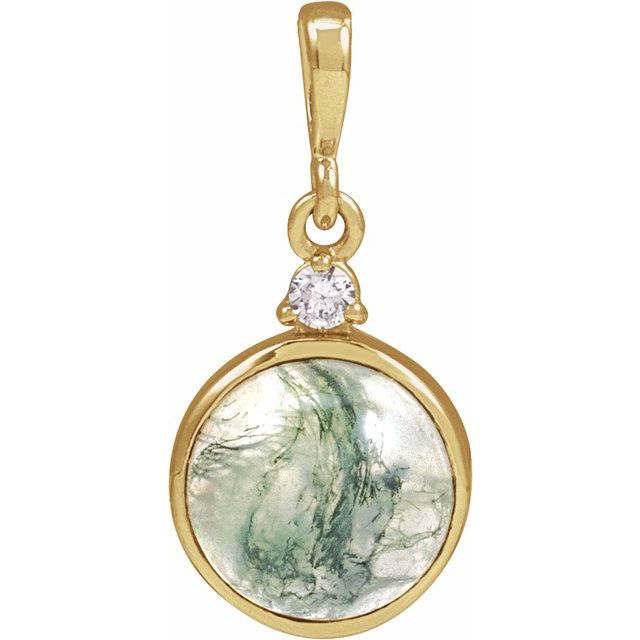 Cabochon Bezel-Set Necklace or Pendant