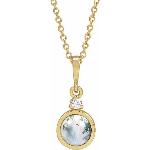 Cabochon Bezel-Set Necklace or Pendant