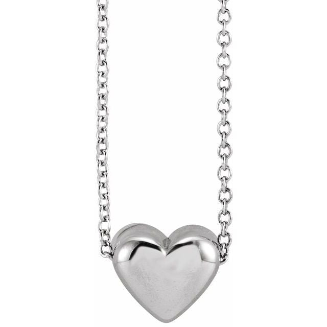 Puffy Heart Necklace or Slide Pendant