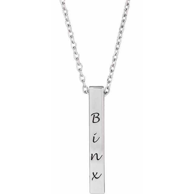 Engravable Bar Necklace or Pendant