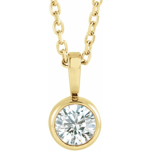 Bezel-Set Solitaire Necklace or Pendant