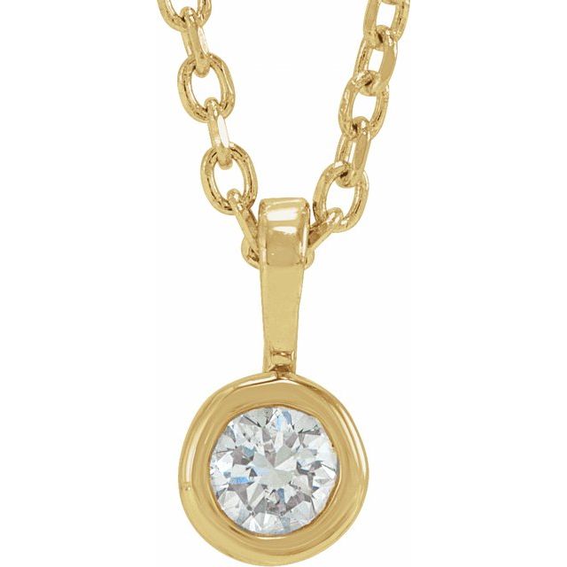 Bezel-Set Solitaire Necklace or Pendant