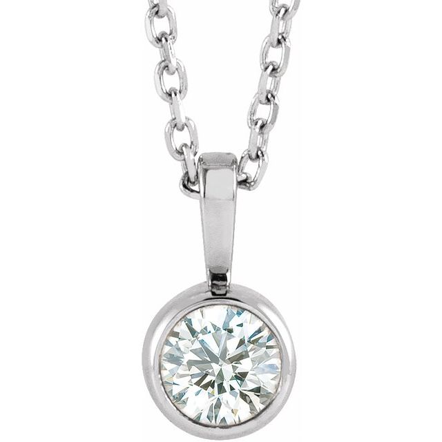 Bezel-Set Solitaire Necklace or Pendant