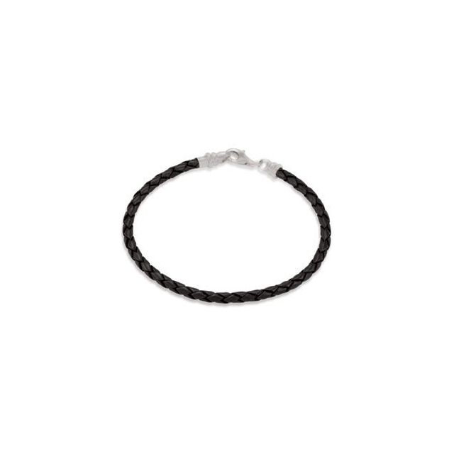 Kera? 3.0 mm Black Braided Leather Bracelet