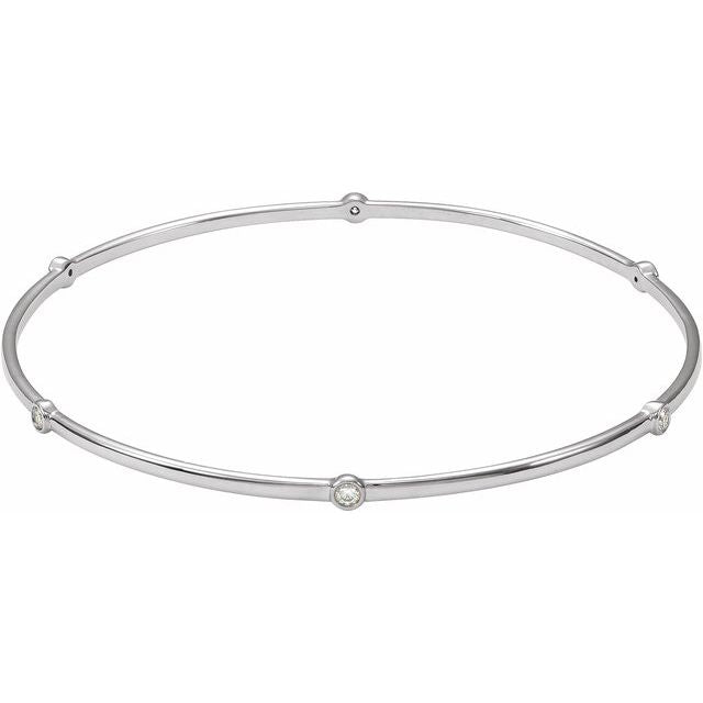 Bezel-Set Bangle Bracelet