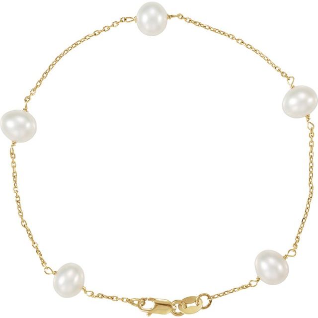 Pearl Station Necklace or Bracelet