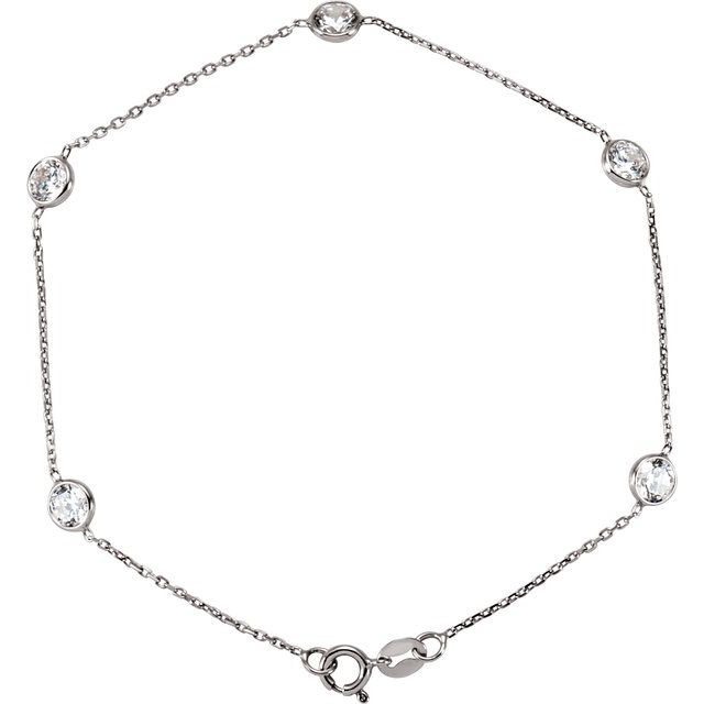 Bezel-Set Station Necklace or Bracelet