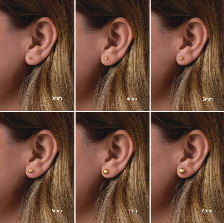 24K Gold-Plated Stainless Steel Ball Inverness® Piercing Stud Earrings