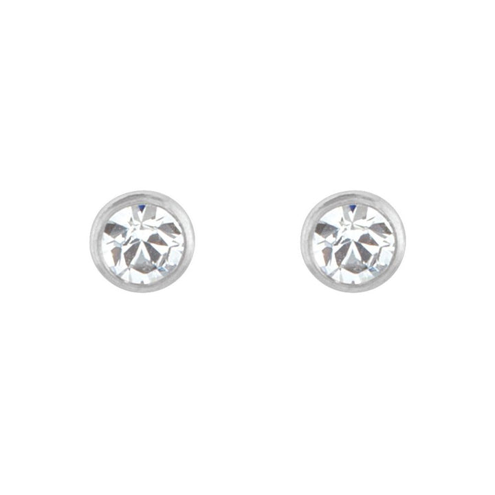 Titanium Imitation White Cubic Zirconia Inverness® Piercing Earrings