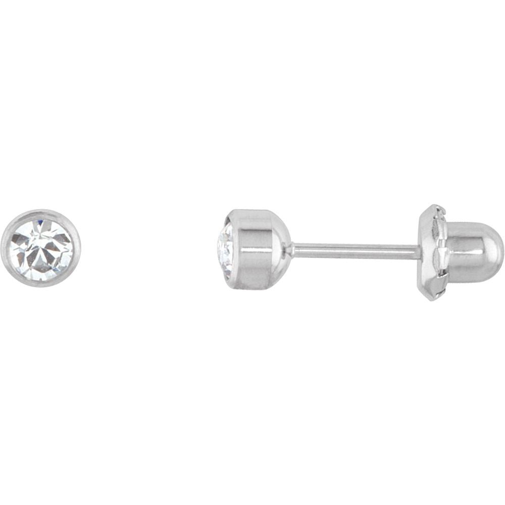 Titanium Imitation White Cubic Zirconia Inverness® Piercing Earrings