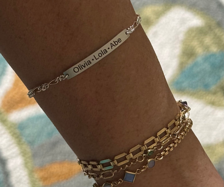 Sterling Silver Engravable Bar Bracelet