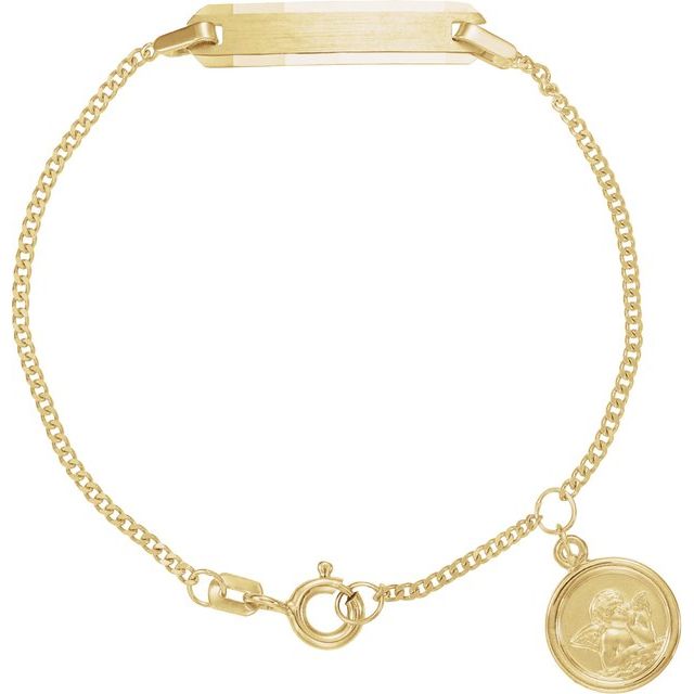 Engravable Youth Identification Bracelet with Angel Charm