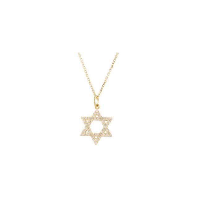 Accented Star of David Necklace or Pendant