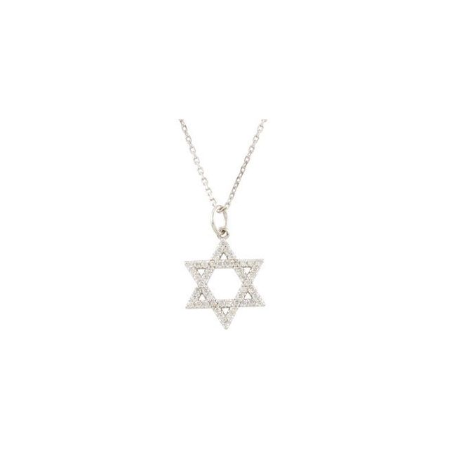 Accented Star of David Necklace or Pendant