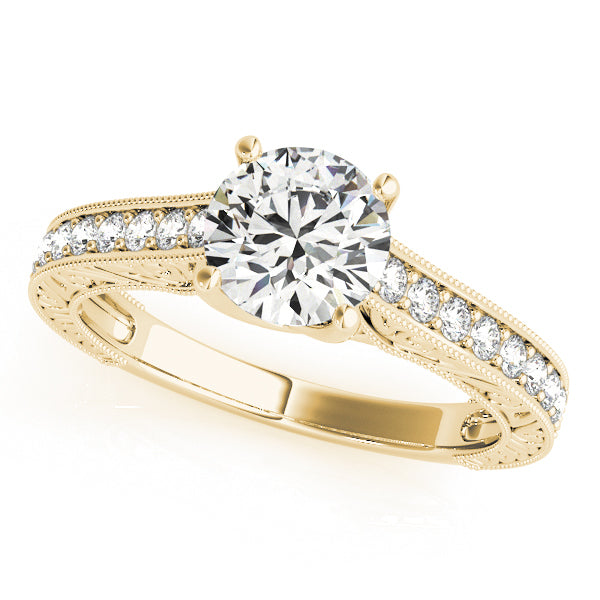 Single Row Diamond Engagement Ring